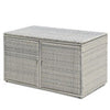 330L Garden Patio Storage Container Outdoor PE Wicker Storage Box Grey