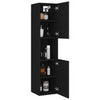 Bathroom Cabinet Black Engineered Wood Cupboard Wall