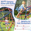 305 cm Kids Jungle Gym Monkey Bar Climbing Toys with Swing-Red