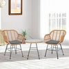 Patio conversation set 3 Pieces Patio Bistro Set with Soft Seat Cushions-Grey