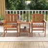 3 Piece Patio Furniture Set Wood Bistro Set with Umbrella Holes