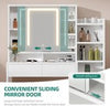 Dressing Table with LED Lights Mirror Stool 5 Drawers Vanity Makeup Desk Bedroom