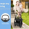 Foldable Toddler Stroller with Adjustable Backrest & Canopy-Black