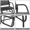 Outdoor Gliding Swing Chair Garden Seat with Mesh Seat Curved Back Steel Frame