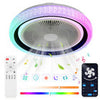 RGB LED Ceiling Fan With Lights Smart Remote Control APP Control Timing Dimmable