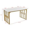 Dining Table 140x80x75cm Metal Legs Rectangular Kitchen Table in Marble Pattern