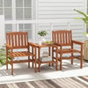 3 Piece Patio Furniture Set Wood Bistro Set with Umbrella Holes
