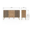 Rowan Large Sideboard Cabinet Display Shelf Storage Cupboard Living Room Hallway