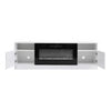 White 70inch TV Stand Unit Cabinet with Electric Fireplace & 12 Colour LED Light