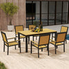 6 Seater Aluminium Garden Dining Set with Stackable Chairs, Natural