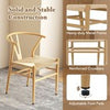 Wishbone Dining Chair Set of 2 Modern Weave Armchairs-Natural