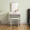 Modern Dressing Table Makeup Vanity Desk Stool Set Mirror Drawer Matte White