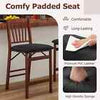 Set of 2 Counter Height Chairs Folding Kitchen Island Stool Brown