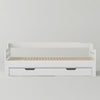 White Wooden Bed Frame Day Bed With Trundle And Large Storage Drawer Guest Bed