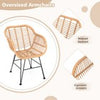 Patio conversation set 3 Pieces Patio Bistro Set with Soft Seat Cushions-Grey