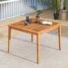 Wooden Square Table Outdoor Acacia Wood Dining Table for 4 People-Natural