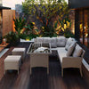 Rattan Garden Furniture Set 7 Seater Dining Table Outdoor Corner Sofa w/Cushions