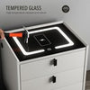 LED Bedside Table Wireless USB Charging High Gloss Smart Nightstand Organizer