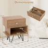 Mid Century Modern End Tables Nightstand Set of 2-Natural