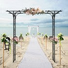 7FT Wedding Arch Garden Arbor Metal Garden Arch Trellis for Climbing Plant Party