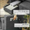New 3 Seater Pull-Out Reversible Chaise Sofa Bed with Storage,Grey Linen Fabric