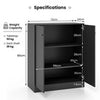 Freestanding Buffet Cabinet Storage Organizer with Anti-toppling Device-Black