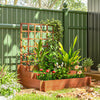 3 Tier Wooden Garden Planters with Trellis for Vine Climbing Plants