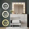 Vanity Dressing Table Set w/ LED Mirror High Gloss 4 Drawers Makeup Desk Bedroom