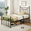 Single Size Metal Bed Frame w/ Headboard & 31 CM Under-bed Storage