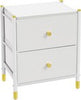 Chest of Drawers 2 Fabric Drawer Bedroom Bedside Storage Cabinet Organizer Unit