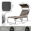 2x Garden Folding Chair Portable Beach Camping Canopy Recliner Sun Lounger