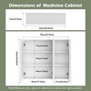 Wall-mounted Bathroom Cabinet Mirror Door Organiser Storage Living Room White