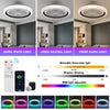 RGB LED Ceiling Fan With Lights Smart Remote Control APP Control Timing Dimmable