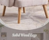 Grey Accent Armchair Chenille Lounge Chair with Wood Legs for Living Room
