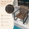 Wicker Patio Furniture Set 3-Piece Rocking Bistro Set Porch Chair Set