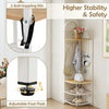 180cm Tall Entryway Shoes Shelf Organizer 4-Tier Coat Rack Natural