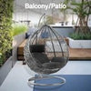 Rattan Swing Hanging Egg Chair Garden Wicker Hammock Cushion Outdoor Indoor Grey