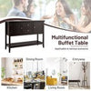 Console Sofa Table Narrow Entryway Table W/ 2 Drawers & 2 Storage Cabinets
