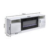 White 70inch TV Stand Unit Cabinet with Electric Fireplace & 12 Colour LED Light
