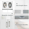 Tall Bathroom Cabinet Large Floor Storage Cabinet w/ Acrylic Doors White