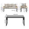 Garden Rattan Furniture 4 Piece Set Table Chairs Sofa Wicker Outdoor Patio Set