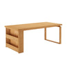 New Dining Table with Storage Cabinet Kitchen Table W/ Side Cupboard Wooden Desk