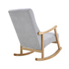 Solid Wood Rocking Chair Upholstered Linen/Velvet Fabric High Back Lounge Seat