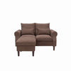 2 Seater faux leather/Linen Fabric Love Seat Sofa Armchair with Footstool Couch