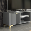 120cm TV Unit I Sideboard I Cabinet I Cupboard I TV Stand I Grey & Gold I Modern