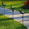 Solar Powered Sun/Half Moon/Flame LED Stake Light Warm White Garden Outdoor Lamp