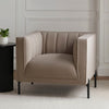 Dusk Madison Sand Velvet & Black Metal Armchair RRP £215