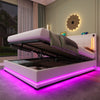 Double 4ft6 Ottoman Gas Lift Storage Bed Frame with Adjustable Tufted Headboard