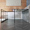 Walk In Shower Enclosure And Anti-slip Tray Black Grid 8mm Clear Glass Cubicle