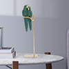 Vintage Green Parrot Figurine Ornament Stand Resin Couple Parrot Statue Hallway